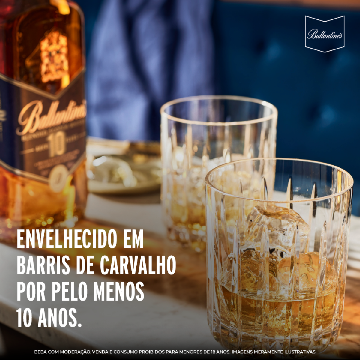 Whisky Escocês Blended 10 Anos Ballantine's Garrafa 1l