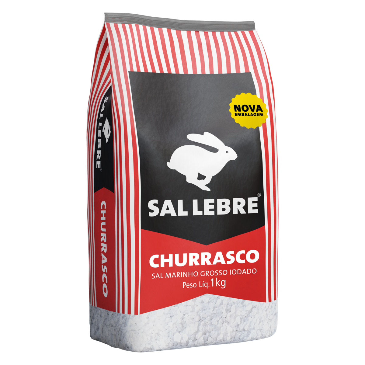 Sal Marinho Grosso para Churrasco Lebre Pacote 1kg